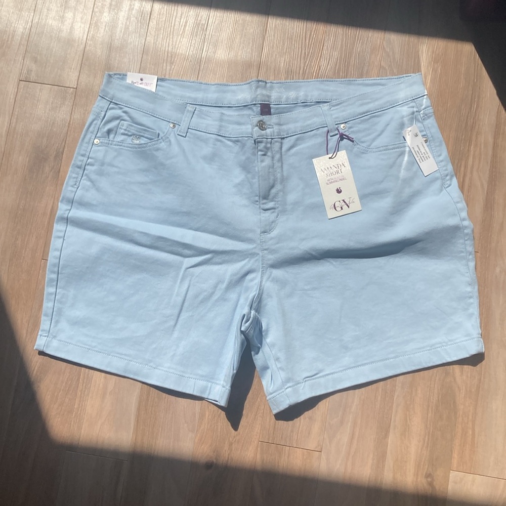 Gloria Vanderbilt Amanda denim short slimming panel blue breeze 22W - Picture 13 of 16